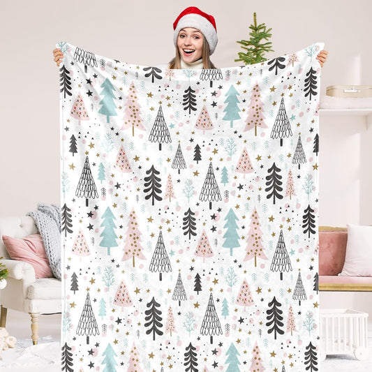 Blanket for Son Gifts, “Merry Christmas Trees”, From Parents, Christmas Birthday Holiday, Inspirational