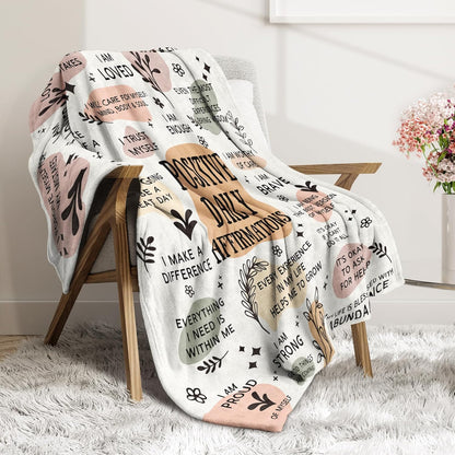 Blanket for Daughter Gifts, "Positive Daily Affirmations", From Mom Dad, Birthday, Christmas, Graduation, Everyday Encouragement, Inspirational