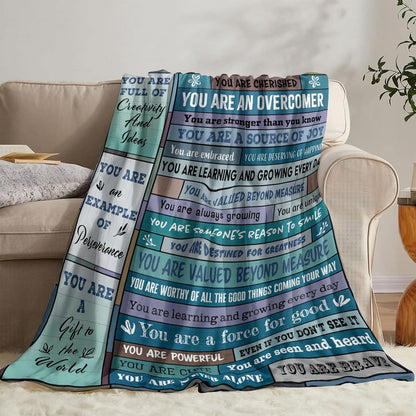 Blanket for Son Gifts, “You Are an Overcomer”, From Parents, Birthday, Christmas, Graduation, Inspirational, Motivational
