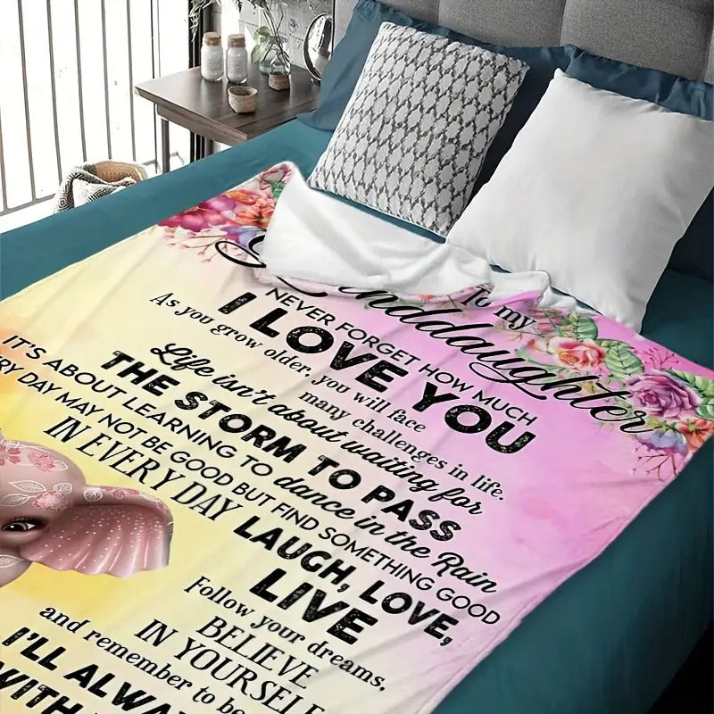 Blanket for Granddaughter Gifts - Never Forget How Much I Love You,” From Grandma, Birthday, Graduation, Everyday Encouragement, Inspirational Motivational