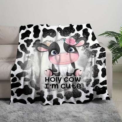 Blanket for Daughter Gifts - Holy Cow I'm Cute - From Parents, Birthday, Christmas, Everyday Encouragement, Cute Animal