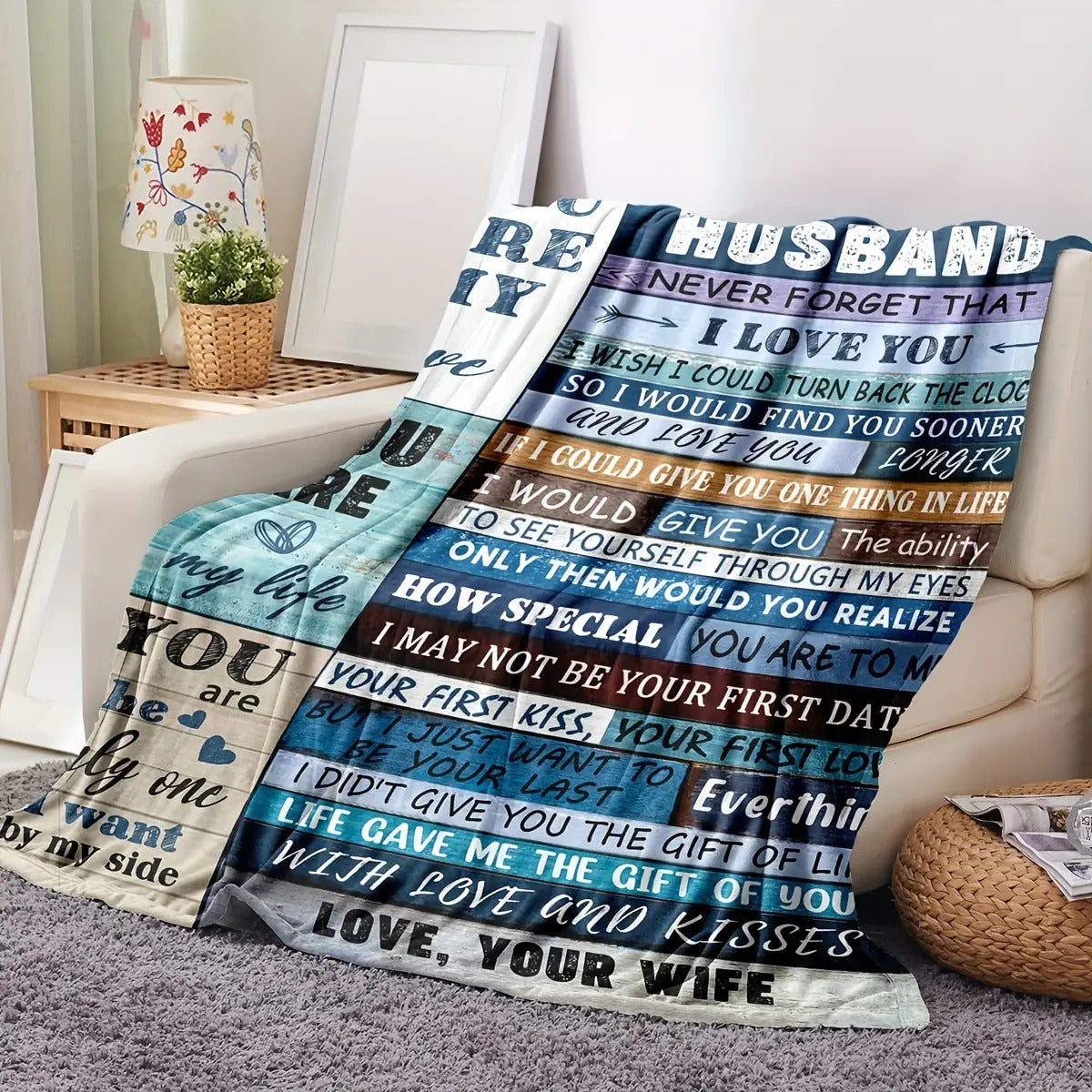 Gifts for Husband Blanket - Special You Are to Me - From Wife, Birthday, Christmas, Everyday Encouragement, Inspirational Motivational