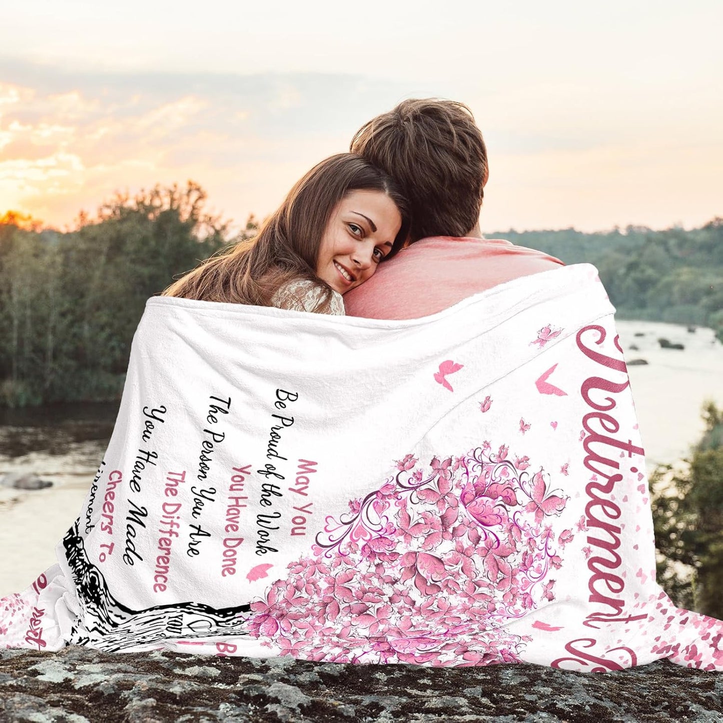 Blanket for Retirement Gifts, “Retirement Blessings Enjoy the next chapter”, From Family Friends Coworkers, Birthday Christmas Graduation, Inspirational