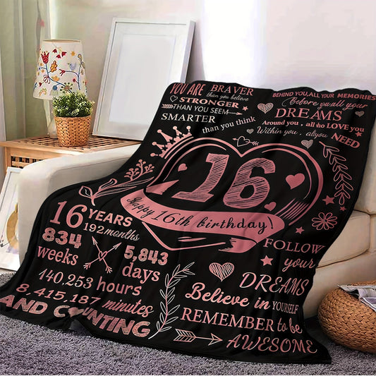Gifts for Daughter Blanket - Happy 16th Birthday - From Parents, Birthday, Graduation, Inspirational Motivational