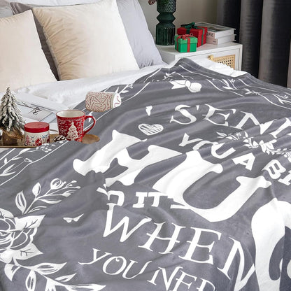 Blanket for Son Gifts, “Sending You a Big Hug So It’s There When You Need It”, From Mom Dad, Birthday Christmas Encouragement, Inspirational