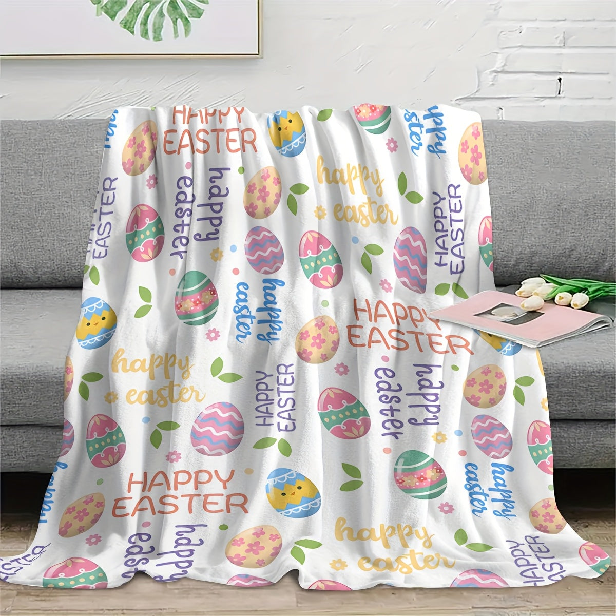 Blanket for Son Gifts, “Happy Easter”, From Parents, Easter Holiday Birthday Christmas, Inspirational Theme