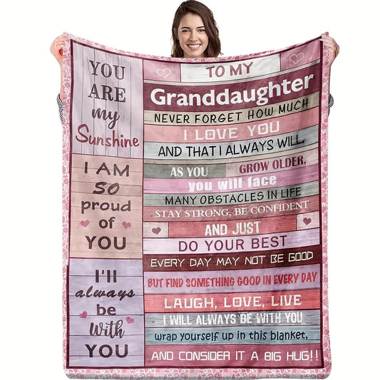 Blanket for Granddaughter Gifts - You Are My Sunshine I Am So Proud Of You I'll Always Be With You - From Grandparents, Birthday Christmas Everyday Encouragement, Inspirational Motivational