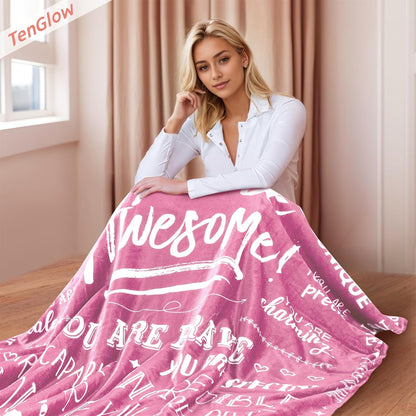 Blanket for Son Gifts, “You’re Awesome!”, From Mom Dad, Birthday, Graduation, Christmas, Everyday Encouragement, Inspirational