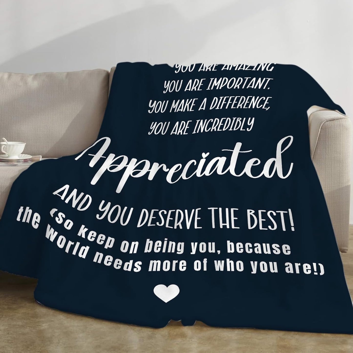 Blanket for Son Gifts, "In case nobody told you today... You are incredibly appreciated", From Parents, Birthday, Christmas, Inspirational