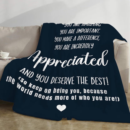 Blanket for Son Gifts, "In case nobody told you today... You are incredibly appreciated", From Parents, Birthday, Christmas, Inspirational