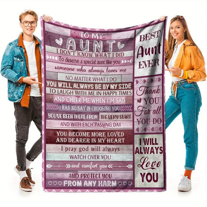 Gifts for Aunt Blanket - Best Aunt Ever, I Will Always Love You - From Niece Nephew, Birthday Christmas Everyday Encouragement, Inspirational