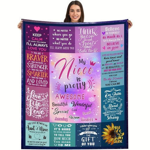 Gifts for Niece Blanket - My Niece is pretty awesome - From Aunt, Birthday, Christmas, Everyday Encouragement, Inspirational Motivational