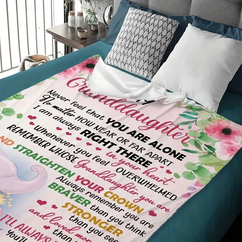Blanket for Granddaughter Gifts - To My Granddaughter Never Feel That You Are Alone,” From Grandma, Birthday, Christmas, Everyday Encouragement, Inspirational Motivational