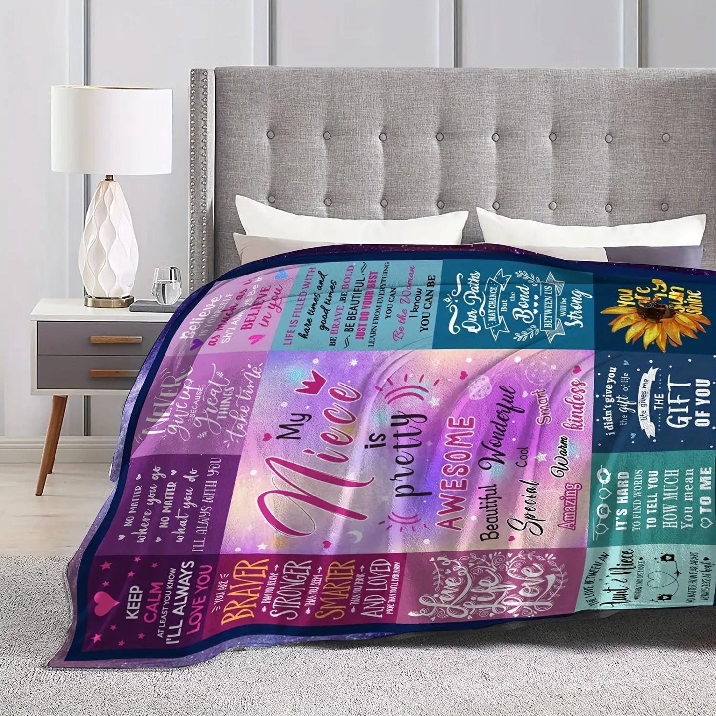 Gifts for Niece Blanket - My Niece is pretty awesome - From Aunt, Birthday, Christmas, Everyday Encouragement, Inspirational Motivational