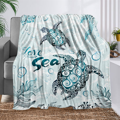 Gifts for Sea Lovers Blanket, “Love Sea”, From Parents, Birthday, Christmas, Everyday Encouragement, Inspirational Theme