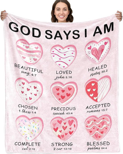 Gifts for Daughter Blanket, “You Are Always Loved, Never Alone, Capable, Strong”, From Mom Dad, Birthday Christmas Graduation, Inspirational