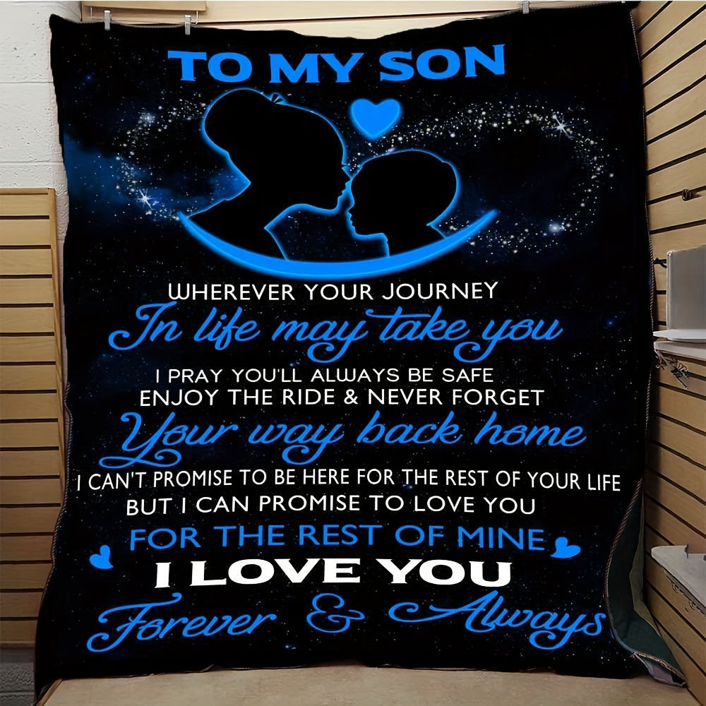 Blanket for Son Gifts - I Love You Forever & Always - From Parents, Birthday, Christmas, Everyday Encouragement, Inspirational, Motivational