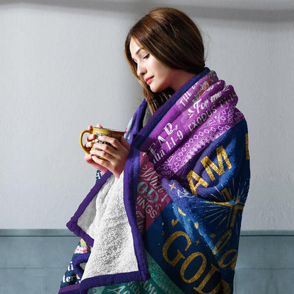 Blanket for Son Gifts, “I Am a Child of God”, From Mom Dad, Birthday, Christmas, Graduation, Inspirational Motivational