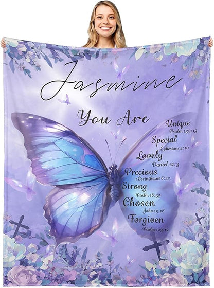 Blanket for Daughter Gifts, “You Are Chosen Made for a Purpose a Child of God”, From Mom Dad Parents, Birthday Christmas Graduation, Inspirational