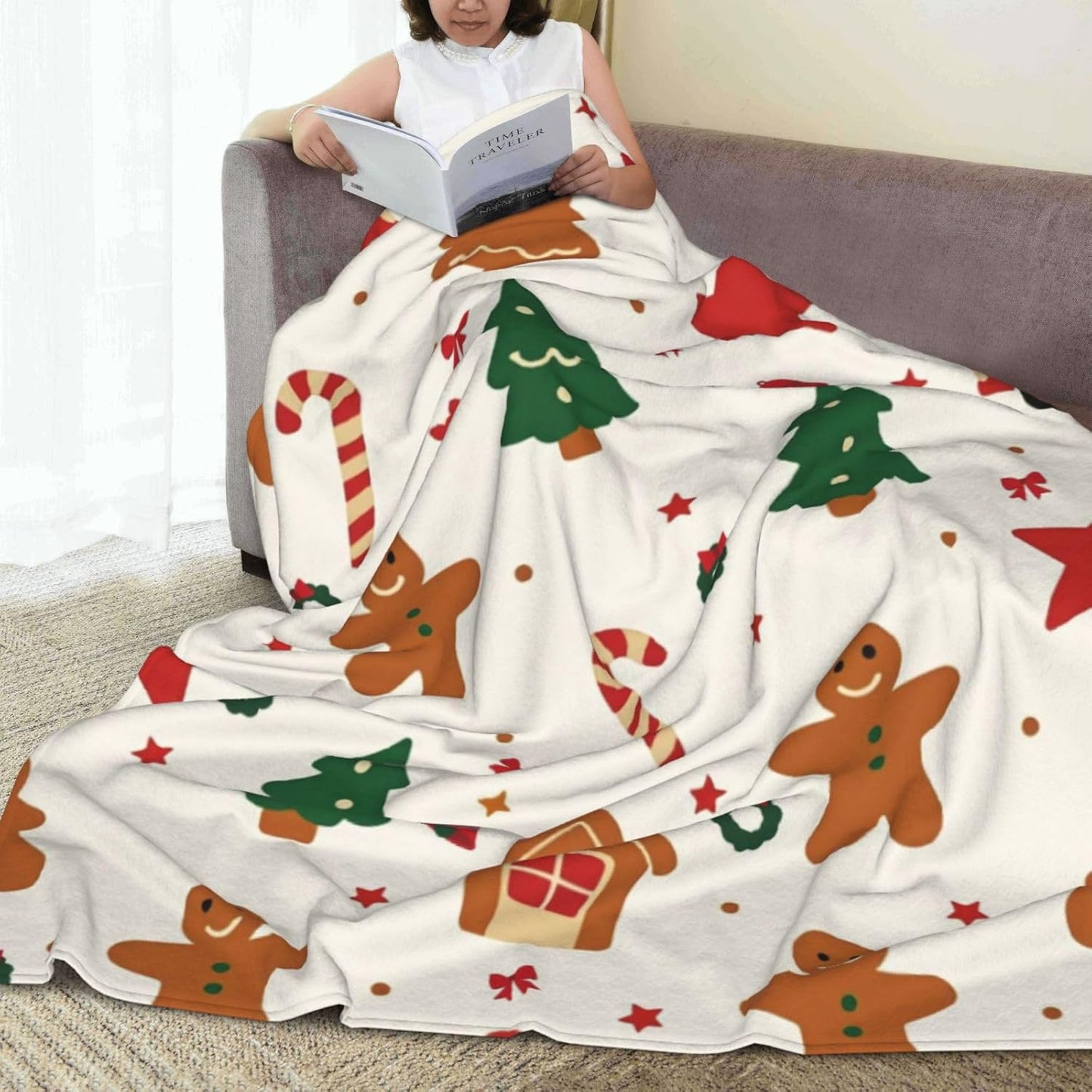 Christmas Gifts Blanket for Son, "You're Sweet Like Gingerbread", From Mom Dad, Birthday, Holiday, Everyday Encouragement, Inspirational