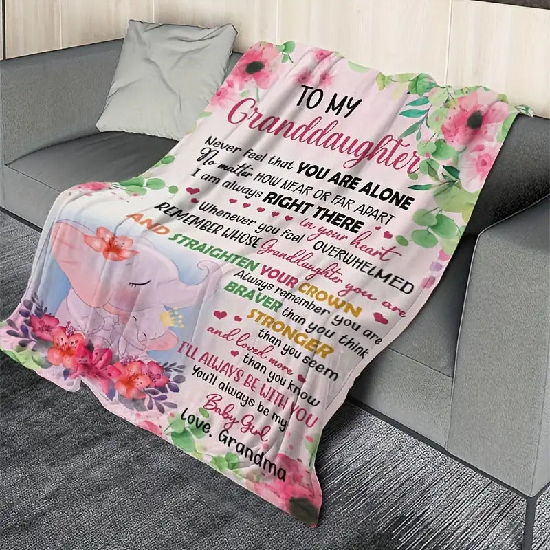 Blanket for Granddaughter Gifts - To My Granddaughter Never Feel That You Are Alone,” From Grandma, Birthday, Christmas, Everyday Encouragement, Inspirational Motivational
