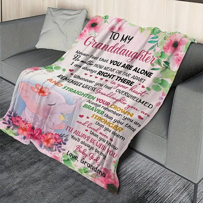 Blanket for Granddaughter Gifts - To My Granddaughter Never Feel That You Are Alone,” From Grandma, Birthday, Christmas, Everyday Encouragement, Inspirational Motivational