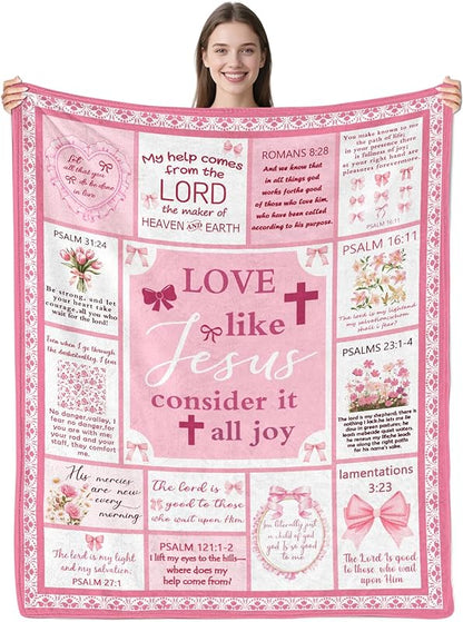 Blanket for Daughter Gifts, “You Are Beautiful, Amazing, Victorious, Always Loved”, From Mom Dad, Birthday, Christmas, Inspirational