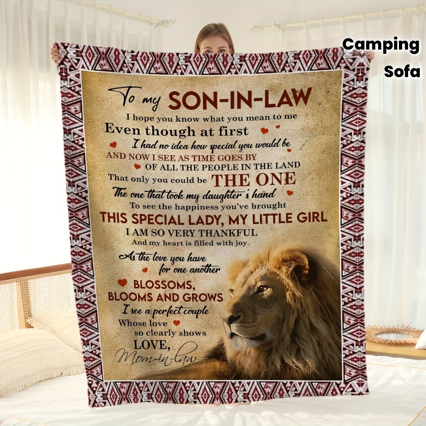 Blanket for Son-in-Law Gifts - To my Son-in-Law I hope you know what you mean to me,” From Mom-in-Law, Birthday, Christmas, Everyday Encouragement, Inspirational