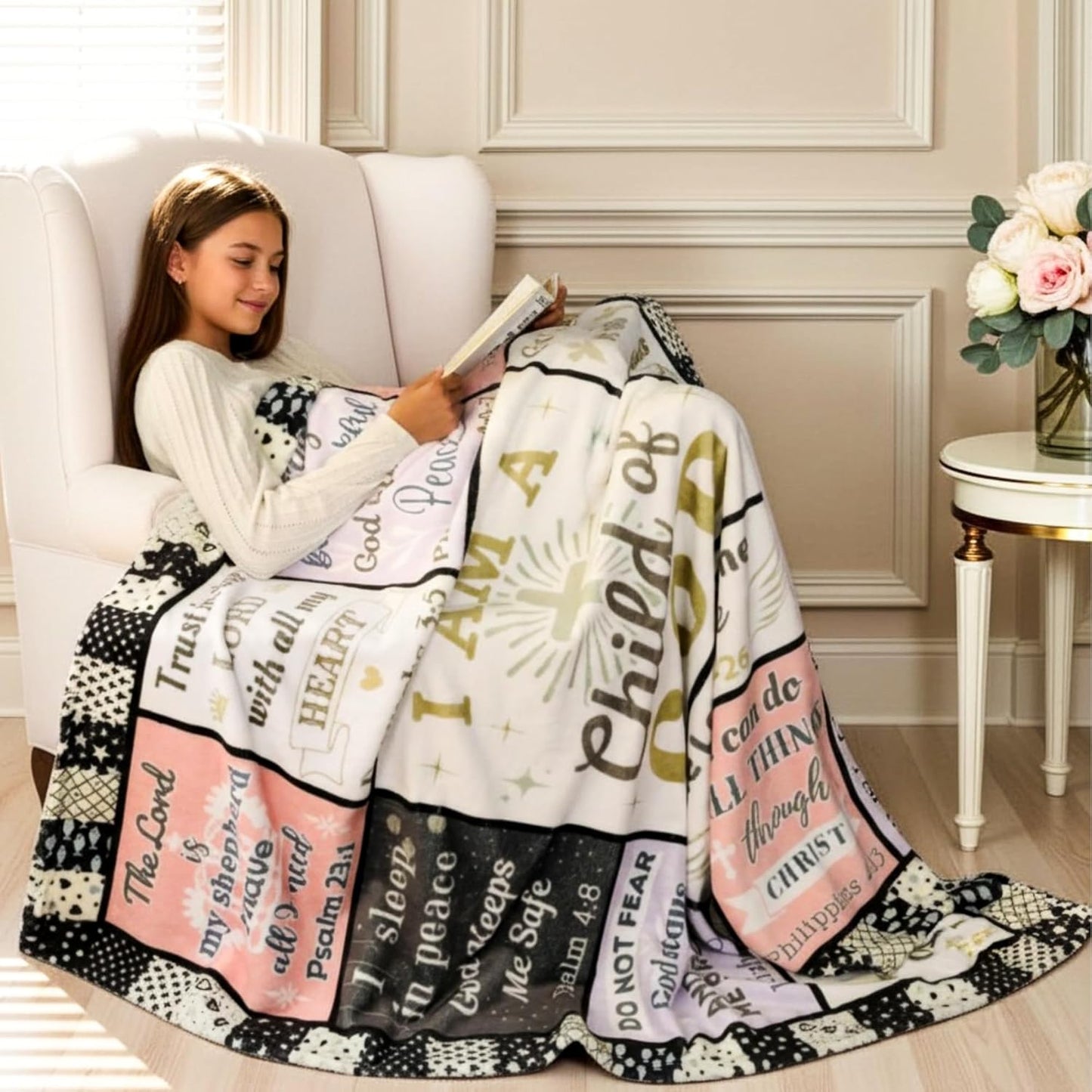 Blanket for Son Gifts, “I AM a Child of GOD”, From Mom Dad, Birthday, Christmas, Graduation, Everyday Encouragement, Inspirational