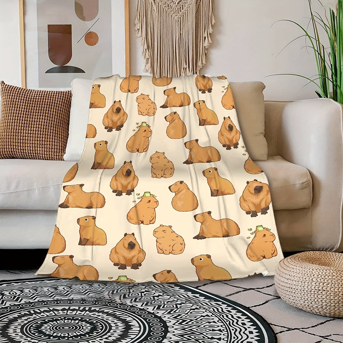 Blanket for Son Gifts, “You’re Awesome Capybara”, From Mom Dad, Birthday, Christmas, Graduation, Inspirational Motivational