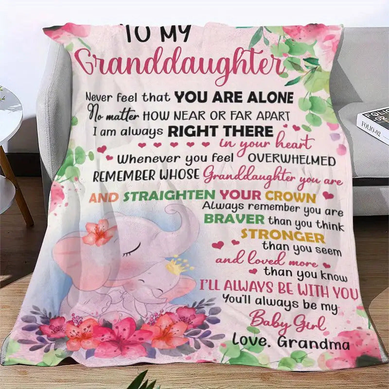 Blanket for Granddaughter Gifts - To My Granddaughter Never Feel That You Are Alone,” From Grandma, Birthday, Christmas, Everyday Encouragement, Inspirational Motivational