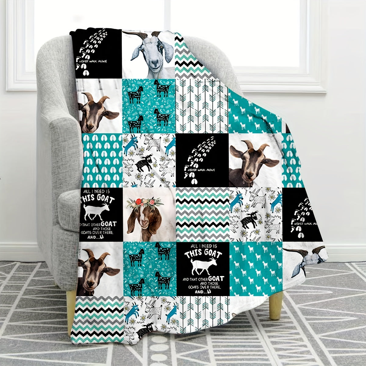 Blanket for Son Gifts, “All I Need Is This Goat And That Other Goat And Those Goats Over There”, From Mom Dad, Birthday, Christmas, Inspirational