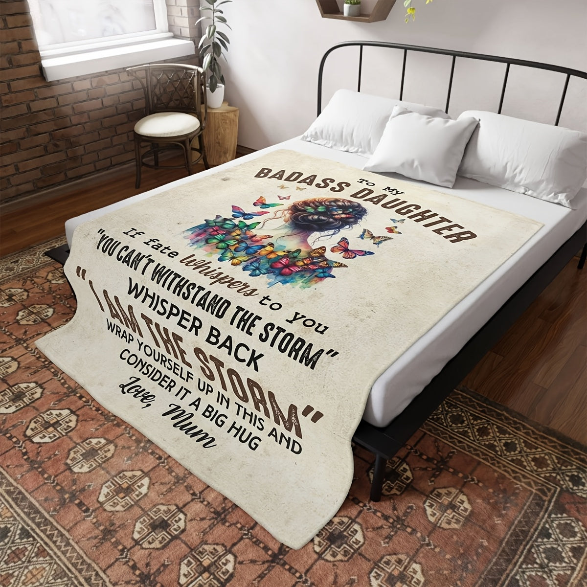Gifts for Daughter Blanket - You Can’t Withstand The Storm Whisper Back I Am The Storm - From Parents, Birthday, Graduation, Everyday Encouragement, Motivational