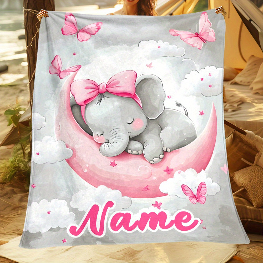 Blanket for Daughter Gifts - Name - From Parents, Birthday, Christmas, Everyday Encouragement, Inspirational, Cute Elephant Design