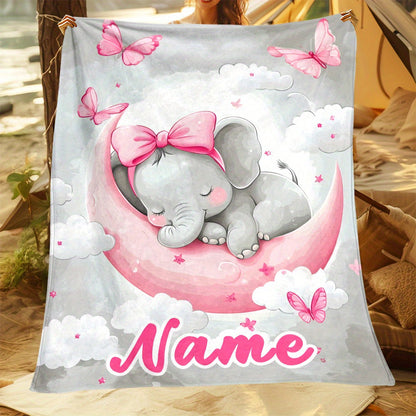 Blanket for Daughter Gifts - Name - From Parents, Birthday, Christmas, Everyday Encouragement, Inspirational, Cute Elephant Design