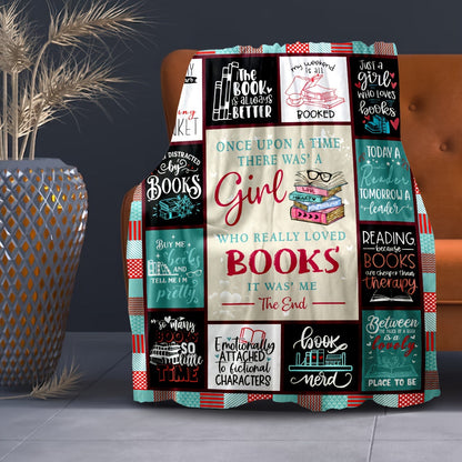 Blanket for Daughter Gifts - Once Upon a Time There Was a Girl Who Really Loved Books It Was Me The End - From Parents, Birthday Christmas Graduation Everyday Encouragement, Inspirational Motivational