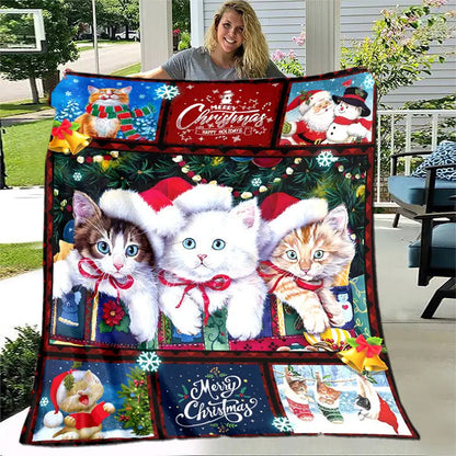 Christmas Blanket for Cat Lovers - Merry Christmas,” From Family, Christmas, Holiday, Everyday Encouragement, Festive Winter