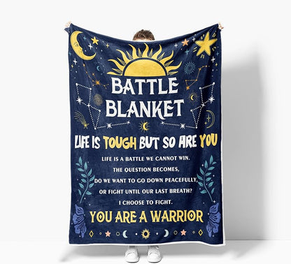 Blanket for Son Gifts, “Battle Blanket, Life Is Tough But So Are You”, From Mom Dad, Birthday, Graduation, Everyday Encouragement, Inspirational