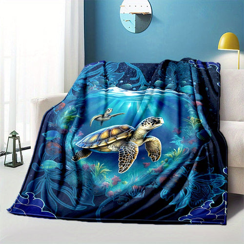 Blanket Gifts for Sea Turtle Lovers Blanket, "Believe in Yourself and You Will Be Unstoppable", From Family, Birthday, Christmas, Everyday Encouragement, Inspirational