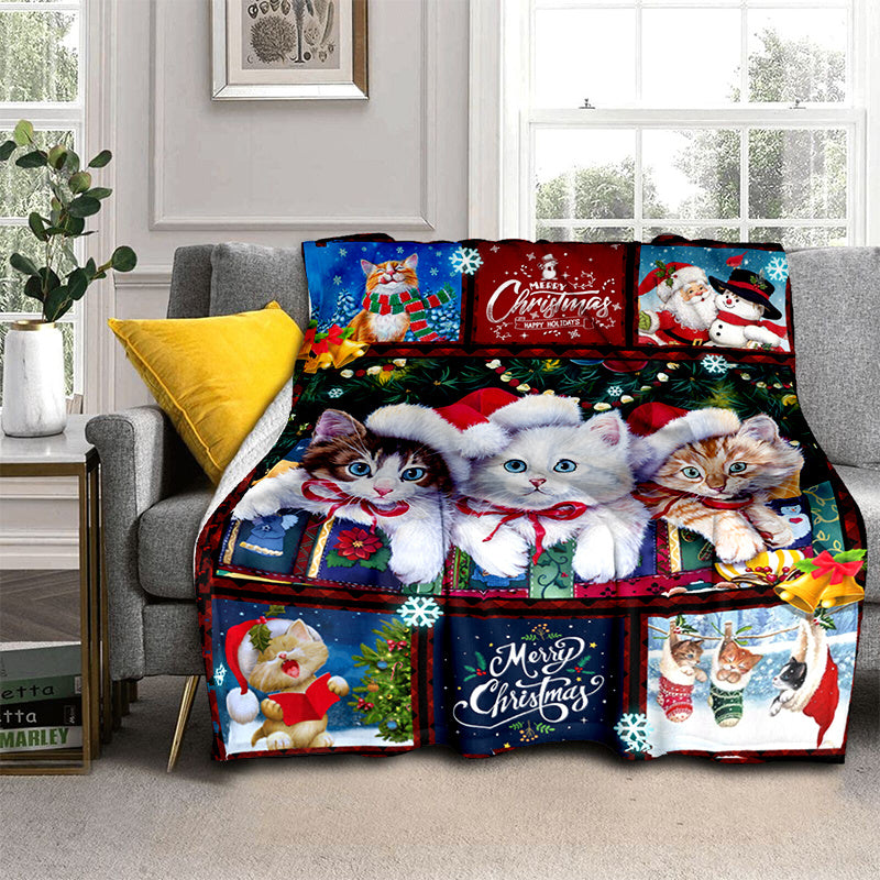 Christmas Blanket for Cat Lovers - Merry Christmas,” From Family, Christmas, Holiday, Everyday Encouragement, Festive Winter