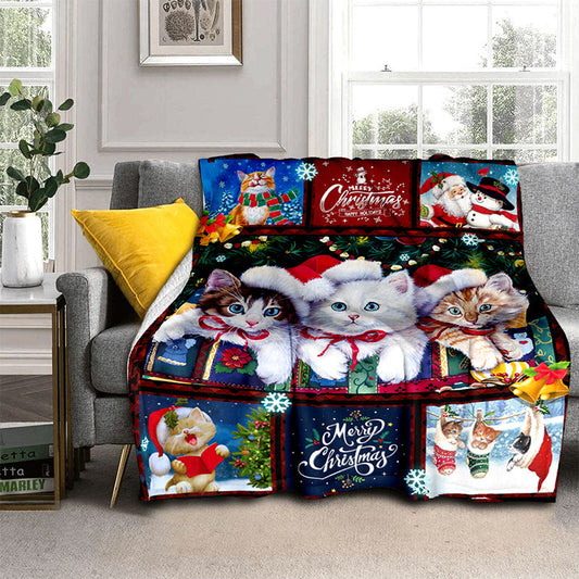 Christmas Blanket for Cat Lovers - Merry Christmas,” From Family, Christmas, Holiday, Everyday Encouragement, Festive Winter
