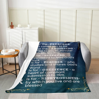 Gifts for Pastor Blanket - P is for the Preacher God called you to be,” From Congregation, Birthday, Christmas, Everyday Encouragement, Inspirational Motivational