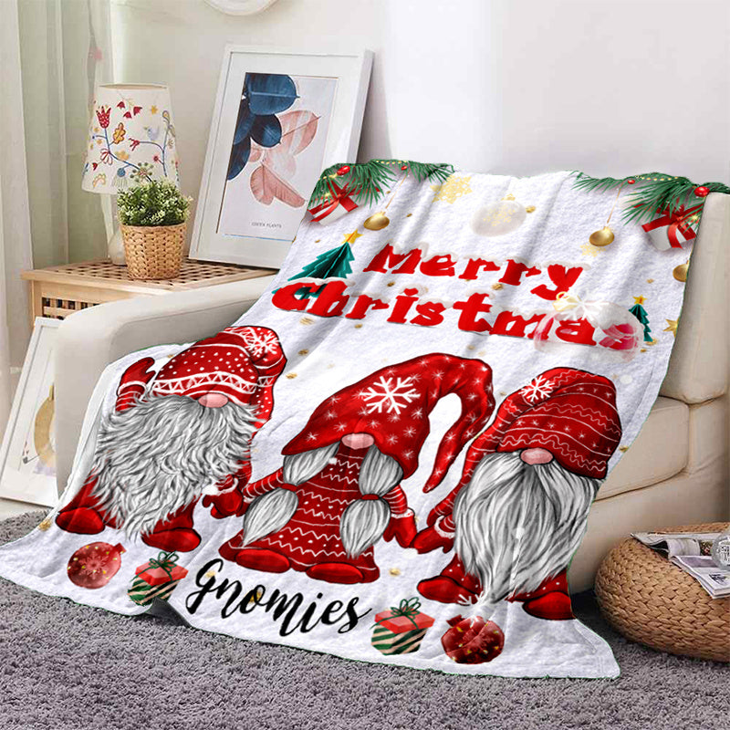 Blanket for Son Gifts, “Merry Christmas Gnomies”, From Parents Mom Dad, Christmas Birthday Holiday, Inspirational