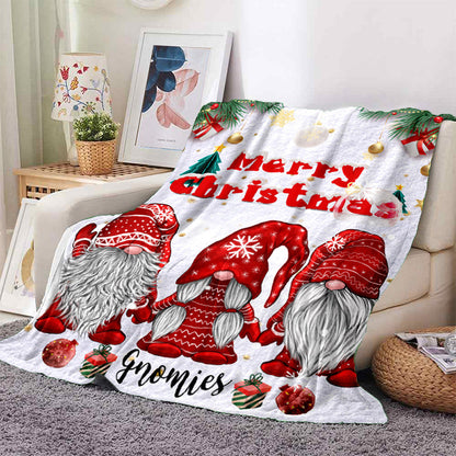 Blanket for Son Gifts, “Merry Christmas Gnomies”, From Parents Mom Dad, Christmas Birthday Holiday, Inspirational