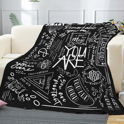 Gifts for Son Blanket, “You Are Remarkable, You Are Brave, You Are Magic”, From Mom Dad, Birthday, Christmas, Graduation, Inspirational