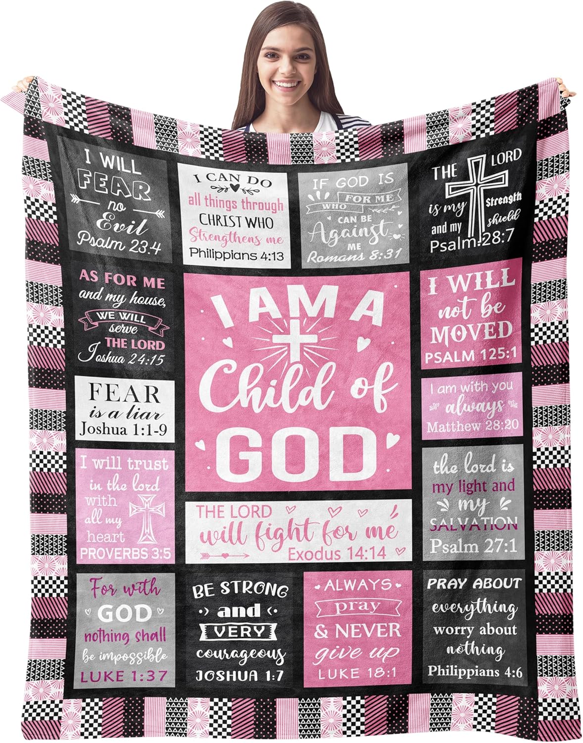 Blanket for Son Gifts, “I Am a Child of God”, From Mom Dad, Birthday Christmas Graduation Everyday Encouragement, Inspirational Motivational