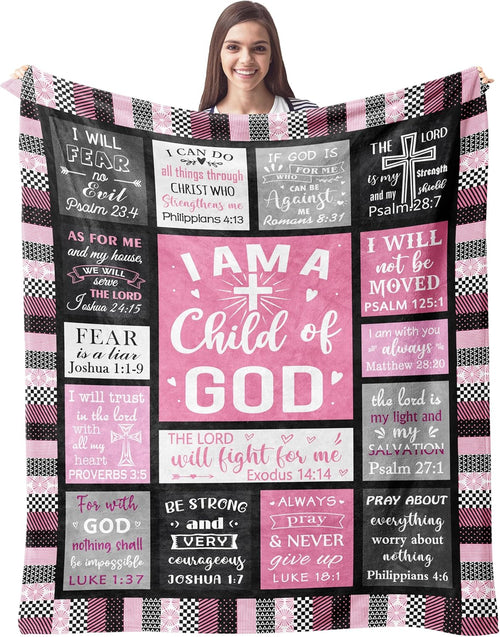 Blanket for Son Gifts, “I Am a Child of God”, From Mom Dad, Birthday Christmas Graduation Everyday Encouragement, Inspirational Motivational
