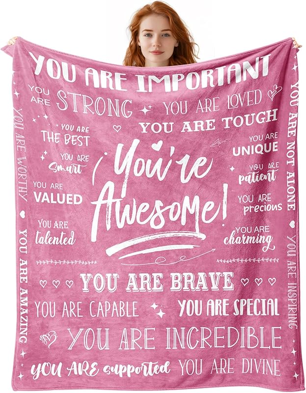 Blanket for Son Gifts, “You’re Awesome!”, From Mom Dad, Birthday, Graduation, Christmas, Everyday Encouragement, Inspirational