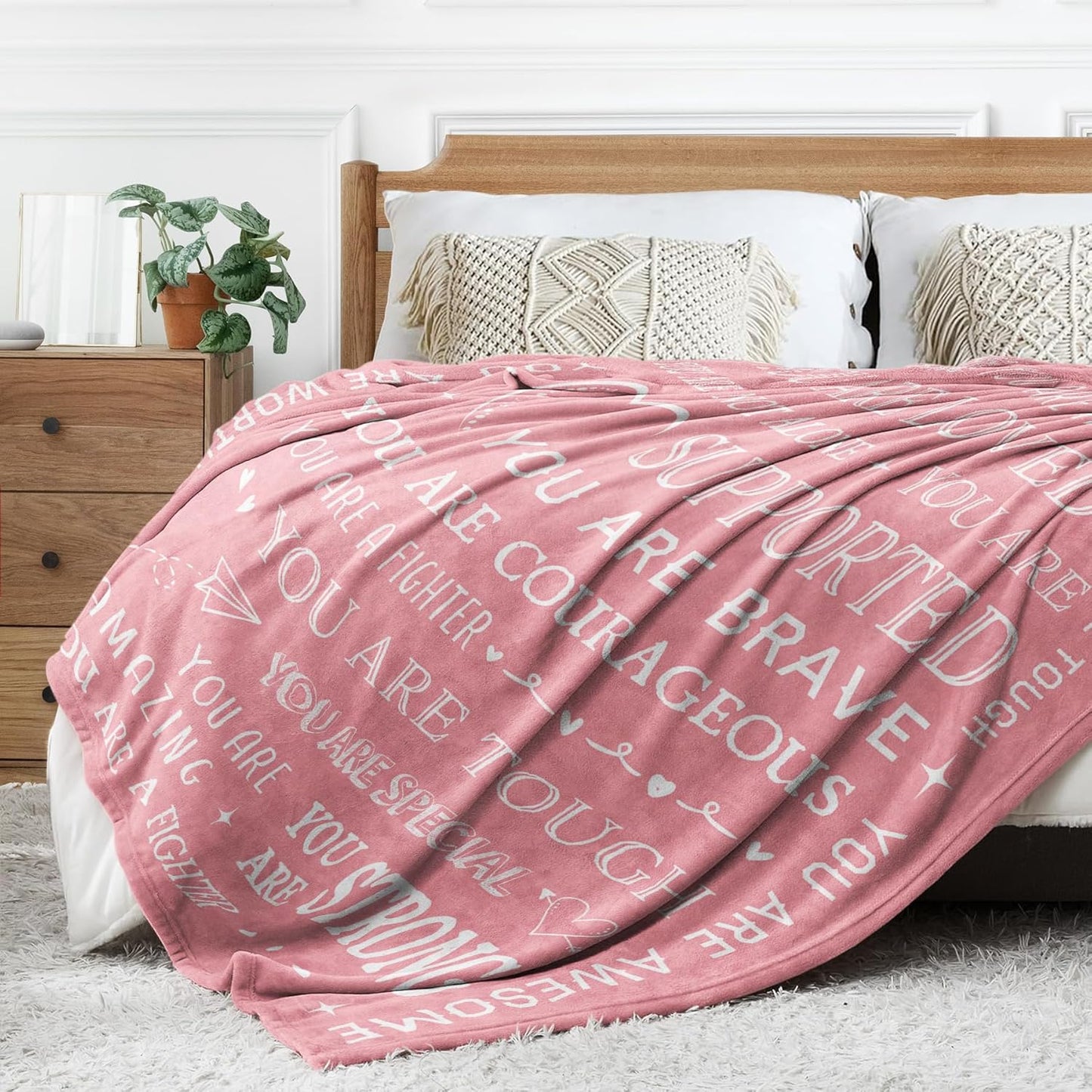 Gifts for Son Blanket, “You Are Loved, Supported, Brave, Courageous, Strong”, From Mom Dad, Birthday, Christmas, Encouragement, Inspirational