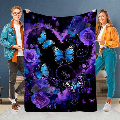 Gifts for Her Blanket, "Butterflies and Roses Forever", From Family, Birthday, Christmas, Everyday Encouragement, Inspirational